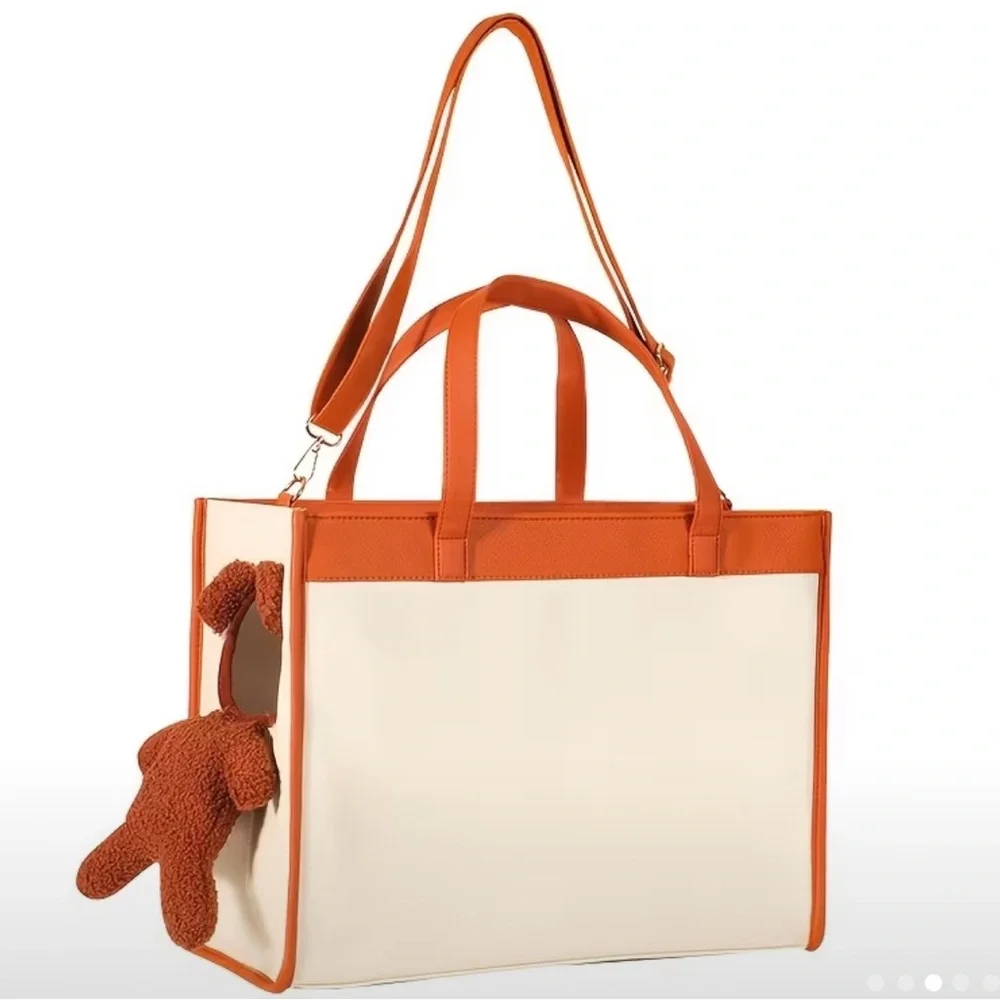 Brown and Cream Pet Carrier